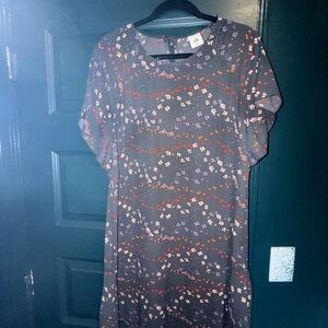 CAbi Charcoal Dress with Floral Accents